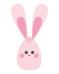 flat design easter bunny with egg icon vector illustration