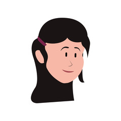 Fototapeta premium Female avatar concept represented by woman head icon. Isolated and flat illustration