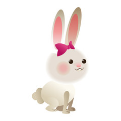 Fototapeta na wymiar flat design rabbit cartoon icon vector illustration