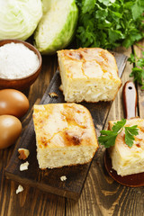 Pie with cabbage and eggs