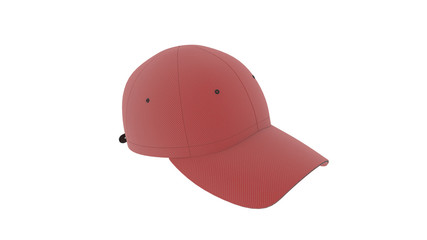Baseball hat, red cap isolated on white background