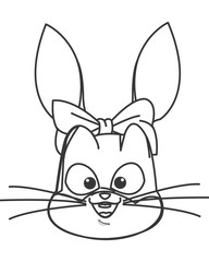 flat design rabbit cartoon icon vector illustration