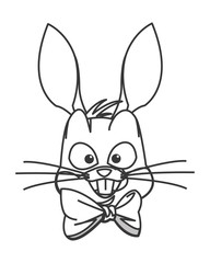 flat design rabbit cartoon icon vector illustration
