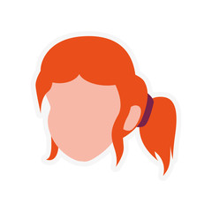 Female avatar concept represented by woman head icon. Isolated and flat illustration