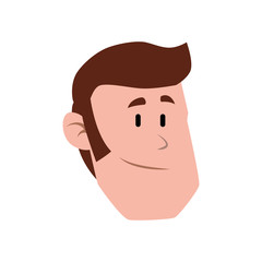 Male avatar concept represented by man head icon. Isolated and flat illustration