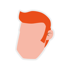 Male avatar concept represented by man head icon. Isolated and flat illustration