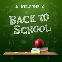 Back to school background, vector illustration.