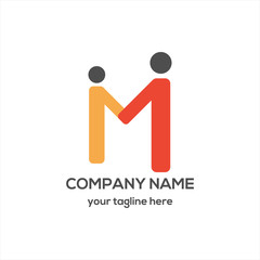 Letter M Typography Logo Vector