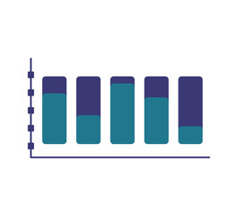 Infographic concept represented by data bars icon. Isolated and flat illustration
