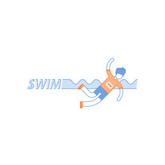Fototapeta na wymiar Swimming pool, triathlone sportsman, swimmer training