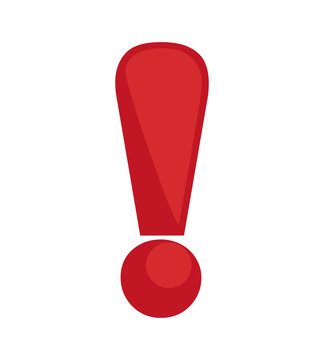 Warning and message concept represented by exclamation mark icon. Isolated and flat illustration