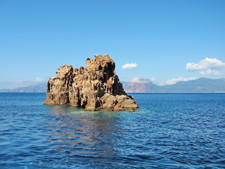 Beautiful and Wild Stone Formations in Mediterranean Sea Near Corsica