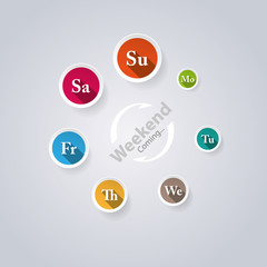 Weekend Coming - Design Concept with Flat Design Icons
