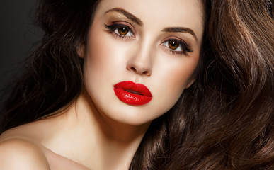 Fototapeta premium Beauty woman fashion model bright makeup