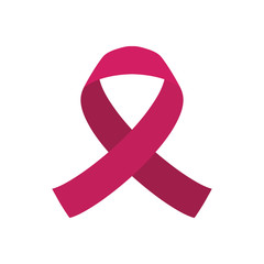 Hope and breast cancer concept represented by ribbon icon. Isolated and flat illustration