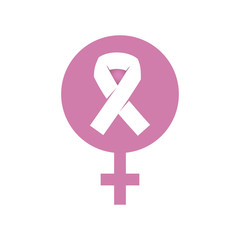 Hope and breast cancer concept represented by ribbon icon. Isolated and flat illustration