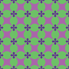 Flower and rhombus seamless pattern