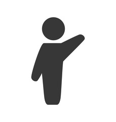 Person doing action concept represented by male pictogram icon. Isolated and flat illustration
