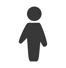 Person doing action concept represented by male pictogram icon. Isolated and flat illustration