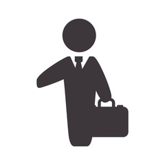 Person doing action concept represented by male pictogram icon. Isolated and flat illustration