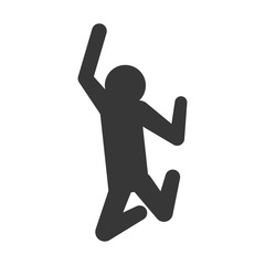 Person doing action concept represented by pictogram jumping icon. Isolated and flat illustration