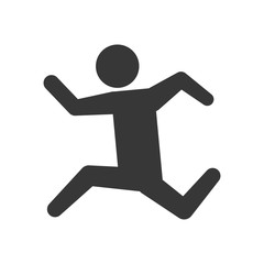 Person doing action concept represented by pictogram jumping icon. Isolated and flat illustration