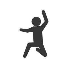 Fototapeta na wymiar Person doing action concept represented by pictogram jumping icon. Isolated and flat illustration