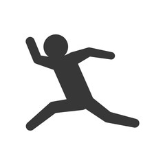 Person doing action concept represented by pictogram jumping icon. Isolated and flat illustration