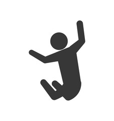 Person doing action concept represented by pictogram jumping icon. Isolated and flat illustration