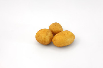 three potatoes isolated