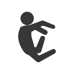 Person doing action concept represented by pictogram jumping icon. Isolated and flat illustration