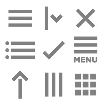 Flat Menu Icon Illustration for Website Navigation