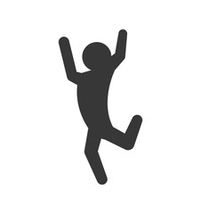 Person doing action concept represented by pictogram jumping icon. Isolated and flat illustration