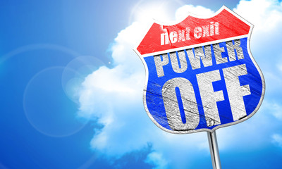 power off, 3D rendering, blue street sign