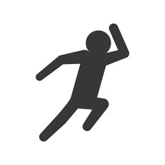 Fototapeta na wymiar Person doing action concept represented by pictogram jumping icon. Isolated and flat illustration