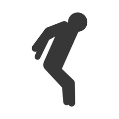 Person doing action concept represented by pictogram jumping icon. Isolated and flat illustration