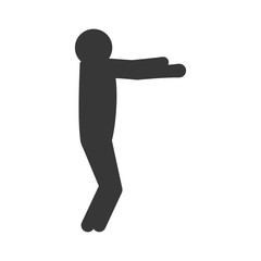 Person doing action concept represented by pictogram jumping icon. Isolated and flat illustration