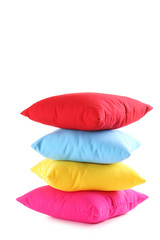 Colorful pillows isolated on a white