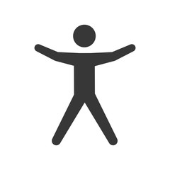 Person doing action concept represented by pictogram jumping icon. Isolated and flat illustration