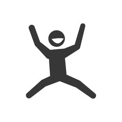 Person doing action concept represented by pictogram jumping icon. Isolated and flat illustration