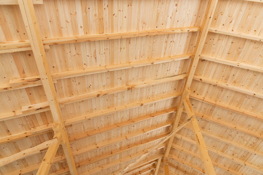 Wooden roof under construction