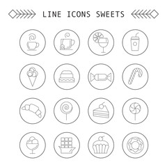 Computer icon set with different sweets