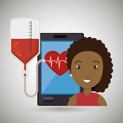 woman young bood smartphone