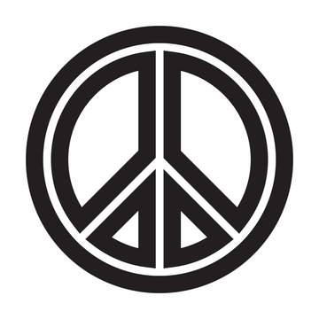 Peace symbol isolated on white background.Sign of peace for international peace day on september.