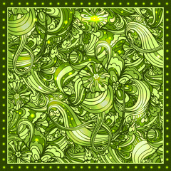 Fairy hand drawn green doodle ornament