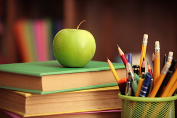 Stationery set for school on the table