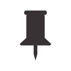 Media object concept represented by pin icon. Isolated and flat illustration