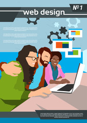 Web Designer Team Work Using Laptop Creative Process