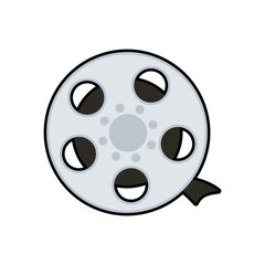 Cinema and Movie concept represented by film reel icon. Isolated and flat illustration