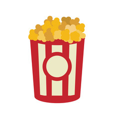Cinema and food concept represented by pop corn icon. Isolated and flat illustration
